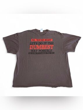 Delta Brown Graphic Tee with Red and Black Text